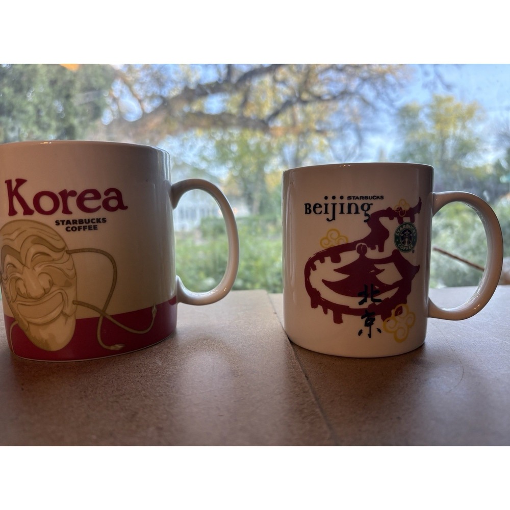 STARBUCKS Korea & Beijing City Coffee Mug Lot Collector Cups Global Icon Series
